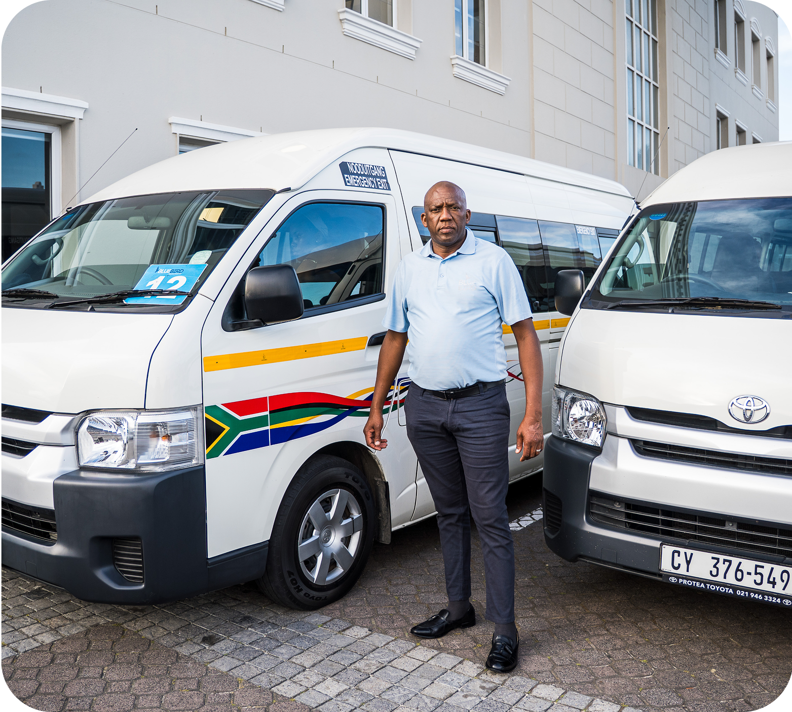 Bluebird driver with vehicle